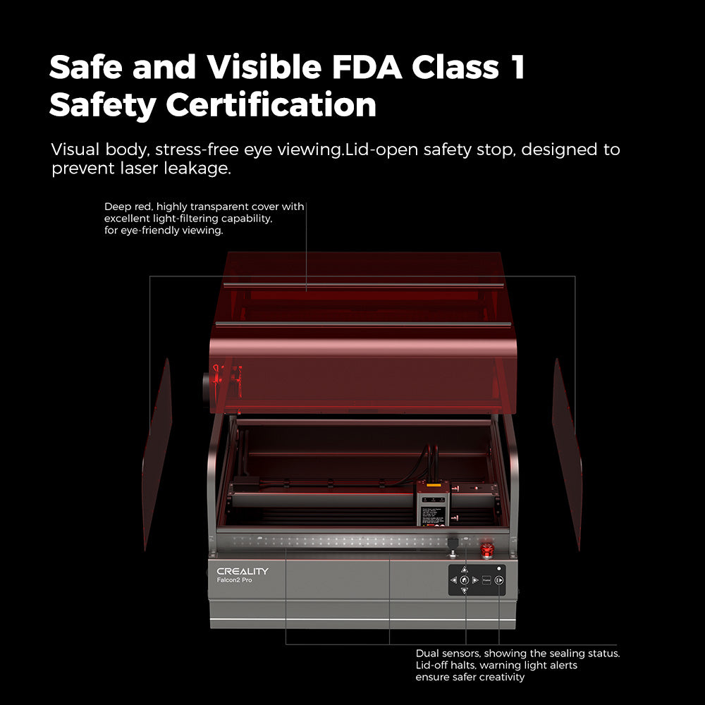Creality Falcon2 Pro 40W Enclosed Laser Engraver and Cutter Creative Kit