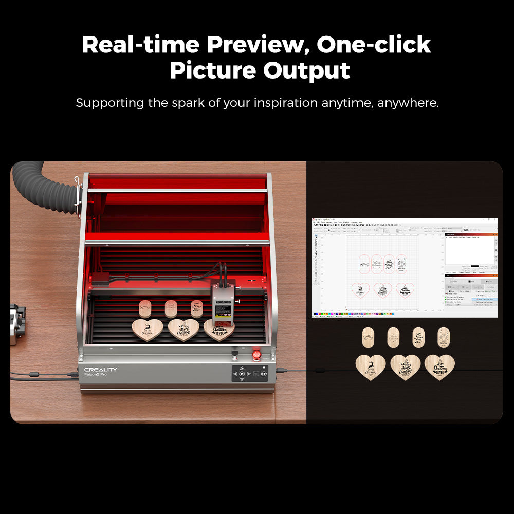 Creality Falcon2 Pro 40W Enclosed Laser Engraver and Cutter Creative Kit
