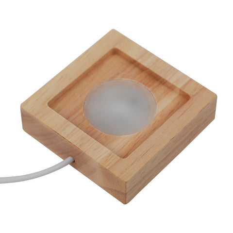 4Pcs Led Wood Display Stand for 3D Crystal