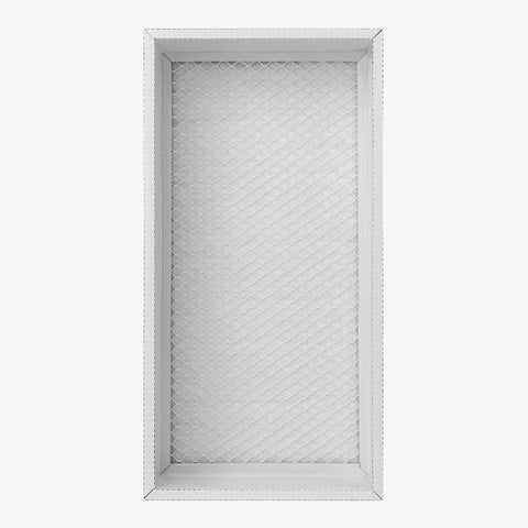 The Filter Replacement for Smoke Purifier by Creality Falcon features a rectangular design with a white frame and diagonal grid pattern. The textured filter material is uniformly arranged on a plain white background, ensuring compatibility with the Creality Falcon Smoke Purifier.