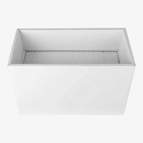 A rectangular white box with an open top reveals a textured, patterned interior designed for the Creality Falcon Filter Replacement for Smoke Purifier, set against a plain white background.