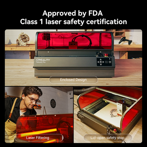 Falcon2 Pro 60W Enclosed Pro Safe Laser Cutter and Engraver