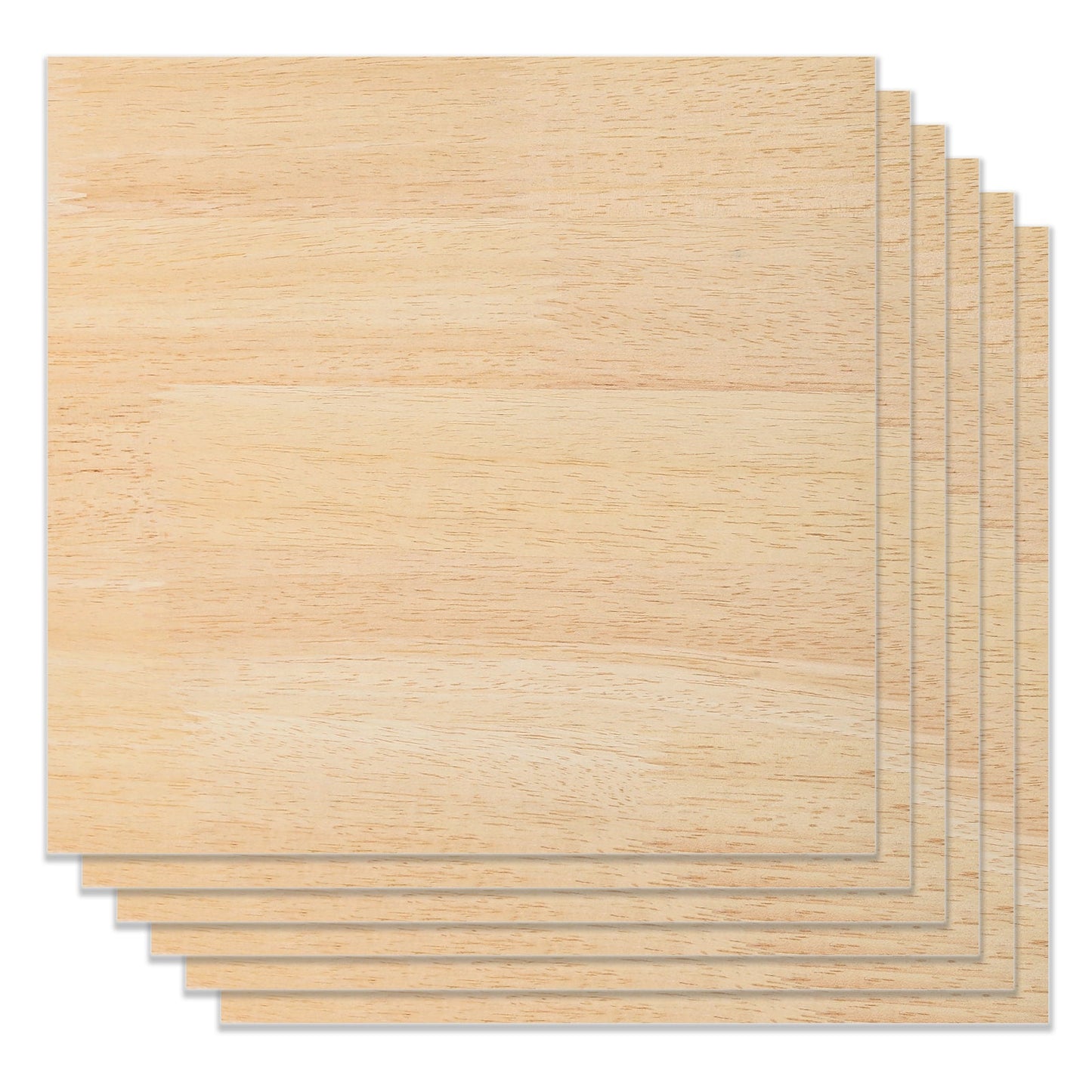 Rubberwood Spliced Plywood 1/8" x 11.8" x 11.8" for Laser Engraving and Cutting - 6pcs