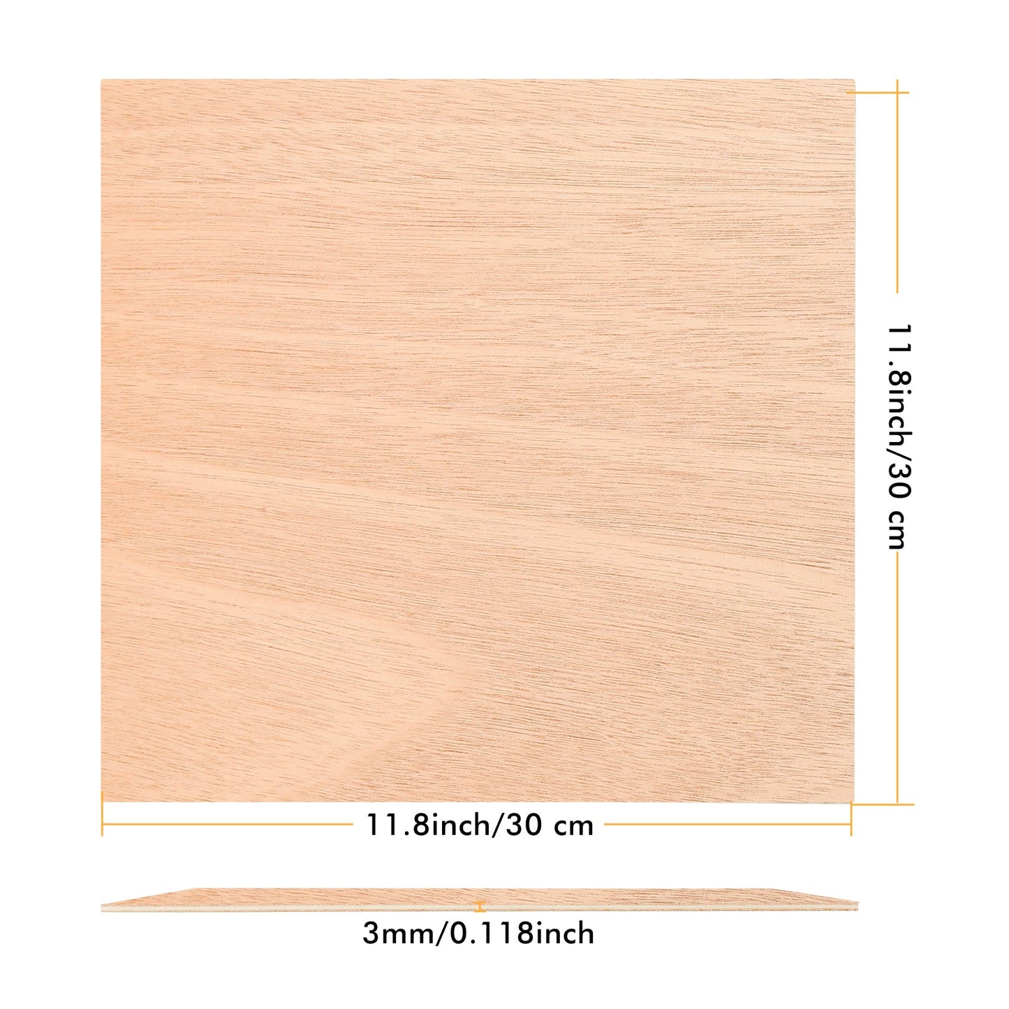 Mahogany Plywood 1/8" x 11.8" x 11.8" for Laser Engraving and Cutting - Pack of 6pcs