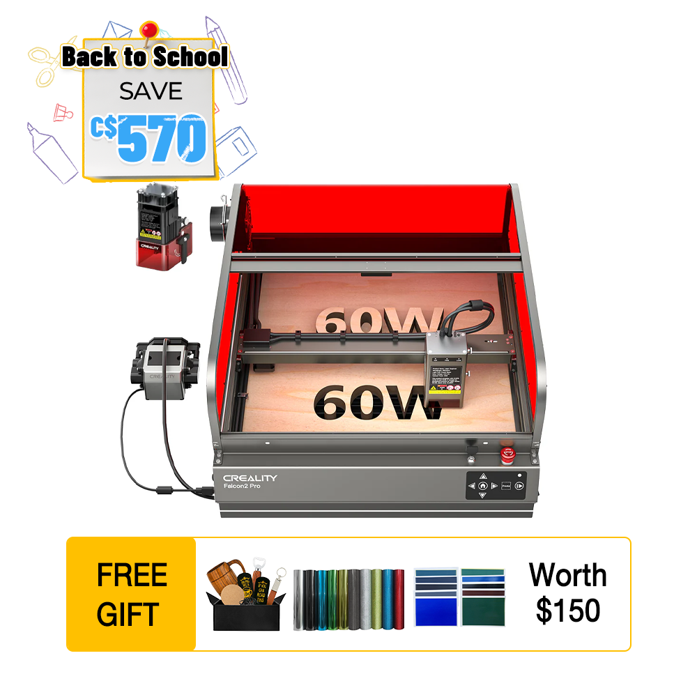 Falcon2 Pro 60W Enclosed Pro Safe Laser Cutter and Engraver