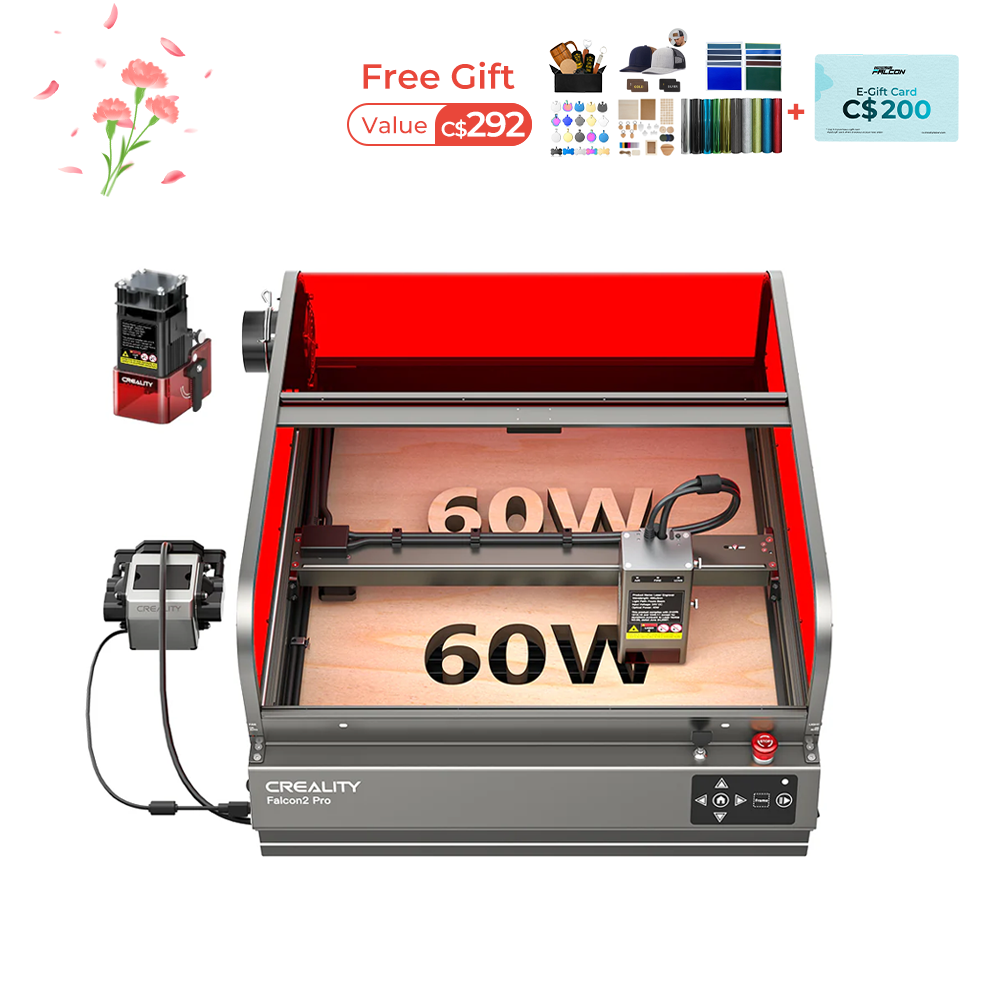 Falcon2 Pro 60W Enclosed Pro Safe Laser Cutter and Engraver