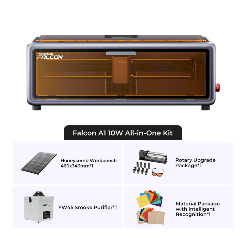 Creality Falcon A1 10W Enclosed Laser Engraver and Cutter All in One Kit