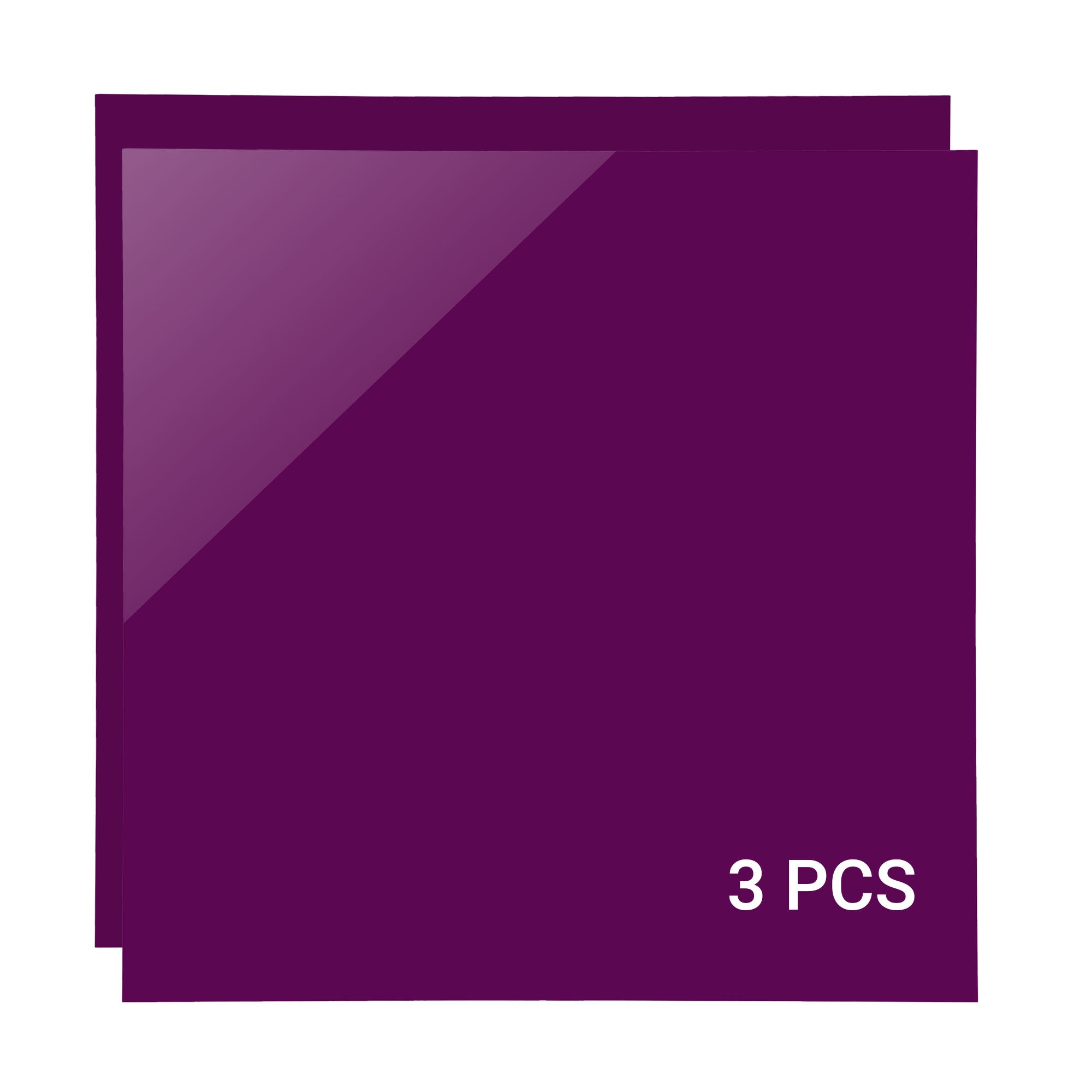 Purple Opaque Acrylic Sheets 12"x12"x1/8" for Laser Cutting - 3pcs