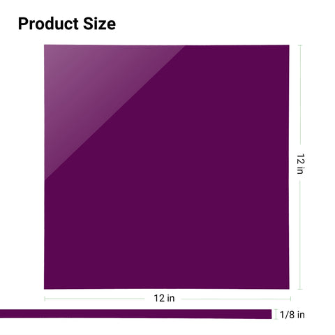 Purple Opaque Acrylic Sheets 12"x12"x1/8" for Laser Cutting - 3pcs