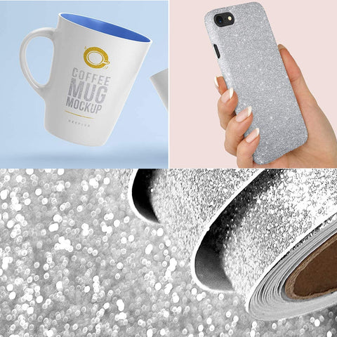 A4 Gold and Silver Self-Adhesive Glitter Cardstock Paper for Laser Engraving - 40 Sheets