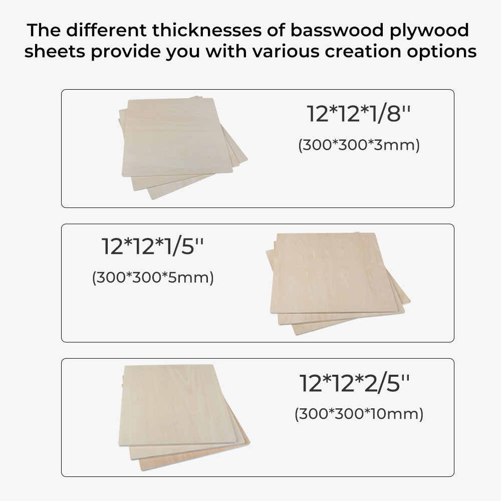 8*8*1/8'' Laser Module Basswood Plywood Sheets